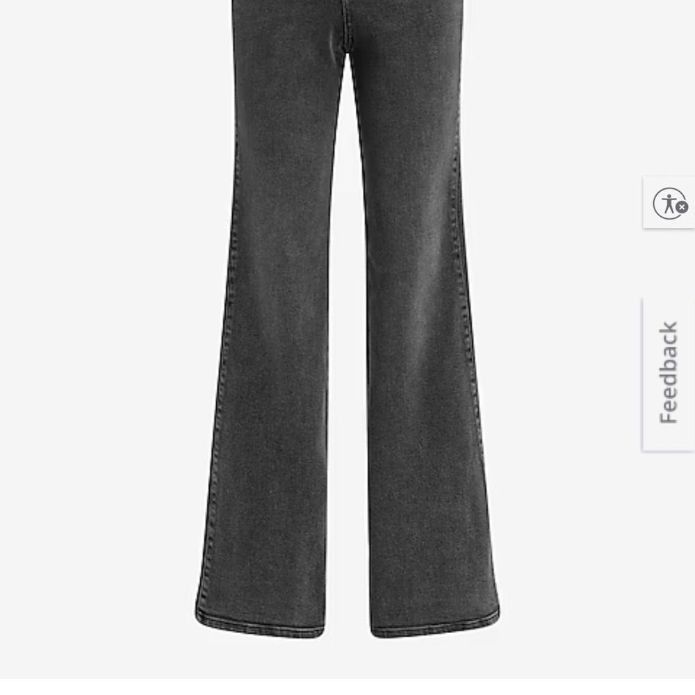 Express High Waisted Washed Black '70s Flare Jeans
